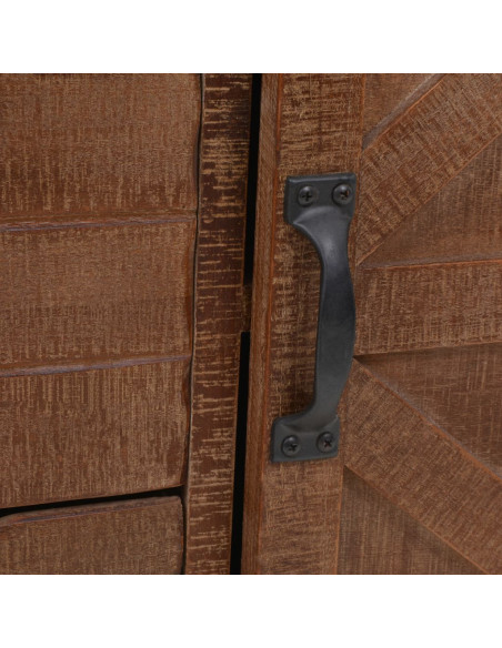 Mobiletto in Legno Massello di Abete 64x33,5x75 cm Marrone