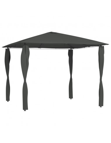 Gazebo con Montanti Rivestiti 3x3x2,6 m Antracite 160 g/m²