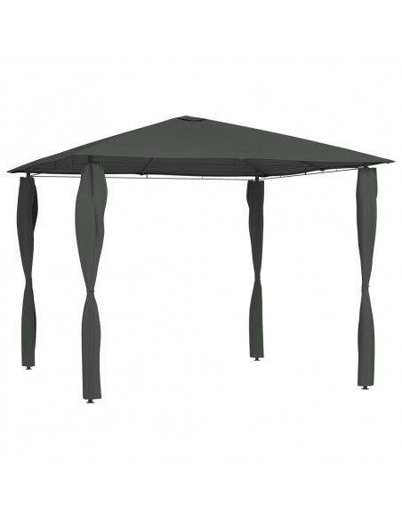 Gazebo con Montanti Rivestiti 3x3x2,6 m Antracite 160 g/m²