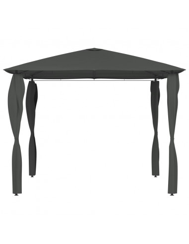 Gazebo con Montanti Rivestiti 3x3x2,6 m Antracite 160 g/m²