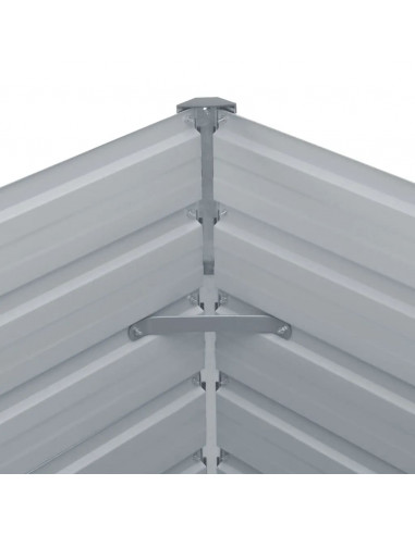 Letto di Coltura Rialzato 160x80x77 cm in Acciaio Zincato Grigio