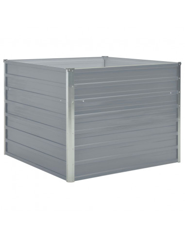 Letto di Coltura Rialzato 100x100x77 cm in Acciaio Zincato Grigio