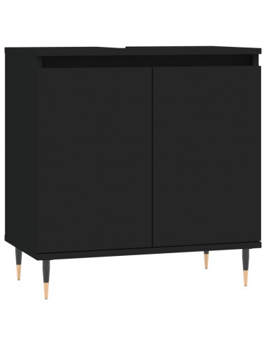 Mobile da Bagno Nero 58x33x60 cm in Legno Multistrato