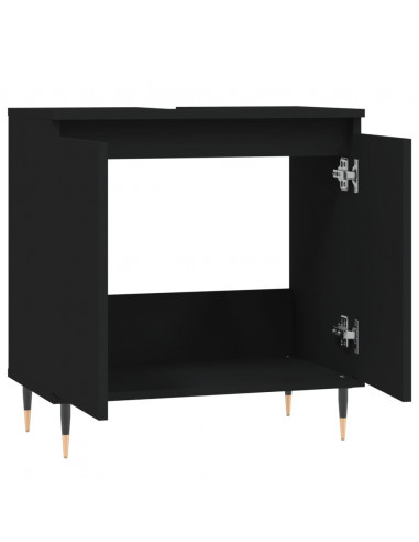 Mobile da Bagno Nero 58x33x60 cm in Legno Multistrato