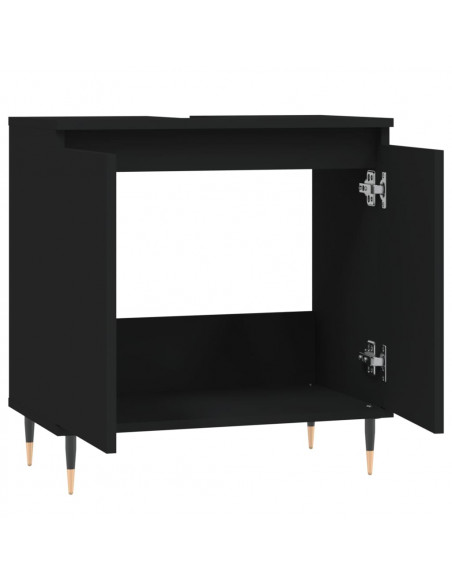 Mobile da Bagno Nero 58x33x60 cm in Legno Multistrato