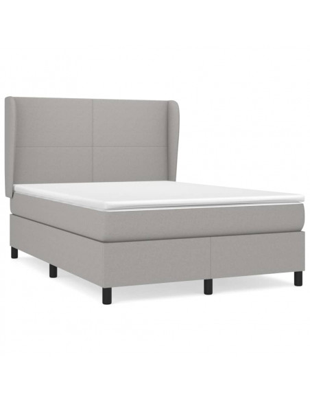Giroletto a Molle con Materasso Grigio Chiaro 140x200cm Tessuto