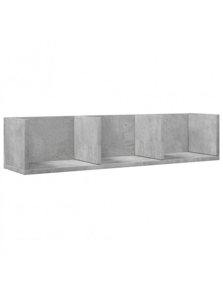 Mobili Parete 2 pz Grigio Cemento 75x18x16,5 cm in Multistrato