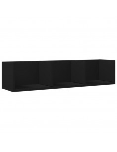 Mobili Parete 2 pz Neri 75x18x16,5 cm in Legno Multistrato