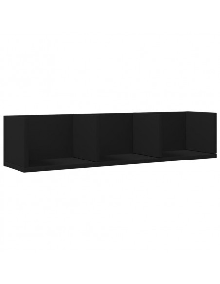 Mobili Parete 2 pz Neri 75x18x16,5 cm in Legno Multistrato