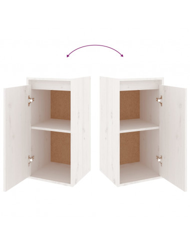 Mobili Porta TV 2 pz Bianchi in Legno Massello di Pino