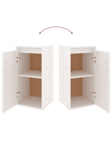 Mobili Porta TV 2 pz Bianchi in Legno Massello di Pino