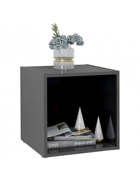 Mobili Porta TV 2pz Grigio Lucido 37x35x37 cm Legno Multistrato