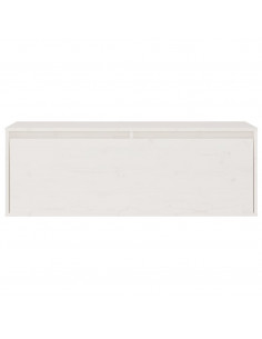 Mobili Porta TV 3 pz Bianchi in Legno Massello di Pino