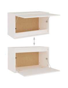 Mobili Porta TV 3 pz Bianchi in Legno Massello di Pino