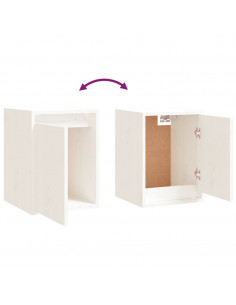 Mobili Porta TV 3 pz Bianchi in Legno Massello di Pino