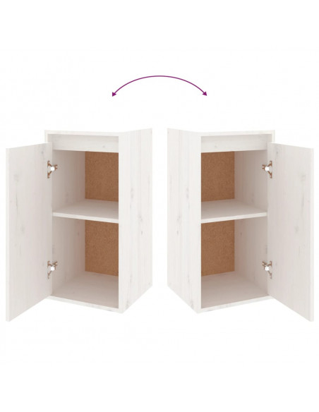 Mobili Porta TV 3 pz Bianco in Legno Massello di Pino