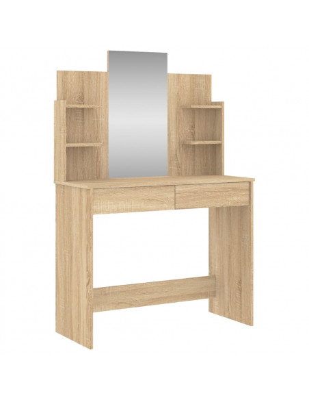 Toeletta con Specchio Rovere Sonoma 96x39x142 cm