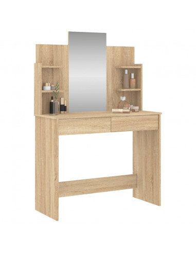 Toeletta con Specchio Rovere Sonoma 96x39x142 cm