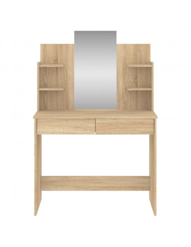 Toeletta con Specchio Rovere Sonoma 96x39x142 cm