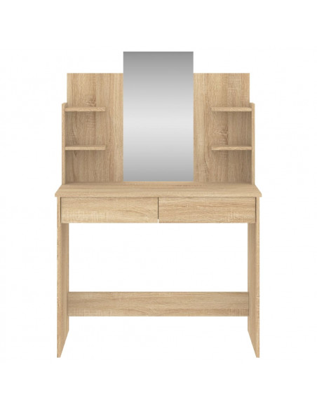Toeletta con Specchio Rovere Sonoma 96x39x142 cm