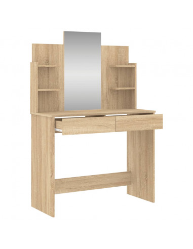 Toeletta con Specchio Rovere Sonoma 96x39x142 cm