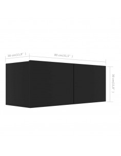 Mobili Porta TV 3 pz Neri in Legno Multistrato