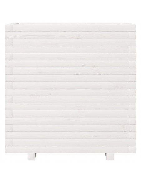 Fioriera da Giardino Bianca 70x40x72,5cm Legno Massello di Pino