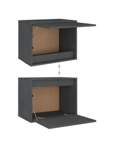 Mobili Porta TV 4 pz Grigi in Legno Massello di Pino