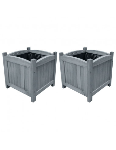 Letti Rialzati da Giardino 2 pz 30x30x30 cm in Legno di Abete