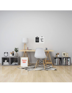 Mobili Porta TV 4pz Grigio Cemento 37x35x37cm Legno Multistrato