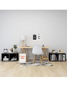 Mobili Porta TV 4pz Grigio Lucido 37x35x37 cm Legno Multistrato