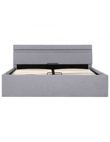 Giroletto con Contenitore e LED Grigio Chiaro Tessuto 140x200cm