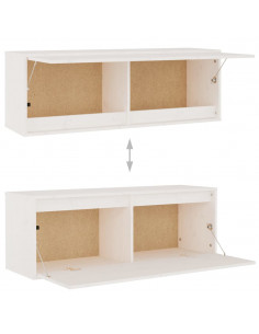 Mobili Porta TV 6 pz Bianchi in Legno Massello di Pino