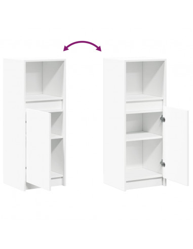 Credenza con LED Bianca 38x34x100 cm in Legno Multistrato