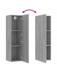 Mobili Porta TV a Parete 2 pz Grigio Sonoma 30,5x30x110 cm