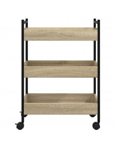 Carrello da Cucina Rovere Sonoma 50x30x70 cm Legno Multistrato 2