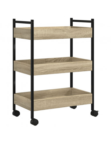 Carrello da Cucina Rovere Sonoma 50x30x70 cm Legno Multistrato