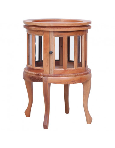 Mobile con Vetrina Naturale 50x50x76 cm in Mogano Massello