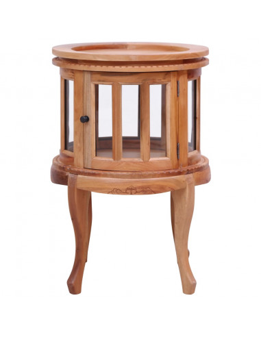 Mobile con Vetrina Naturale 50x50x76 cm in Mogano Massello