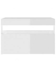 Mobili Porta TV con Luci LED 2 pz Bianco Lucido 60x35x40 cm