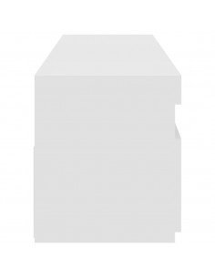 Mobili Porta TV con Luci LED 2 pz Bianco Lucido 75x35x40 cm