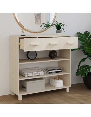 Consolle HAMAR Miele 90x35x90 cm in Legno Massello di Pino