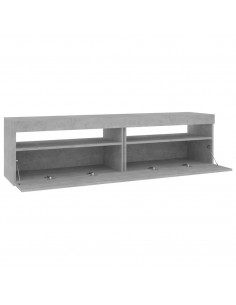 Mobili Porta TV con Luci LED 2 pz Grigio Cemento 75x35x40 cm