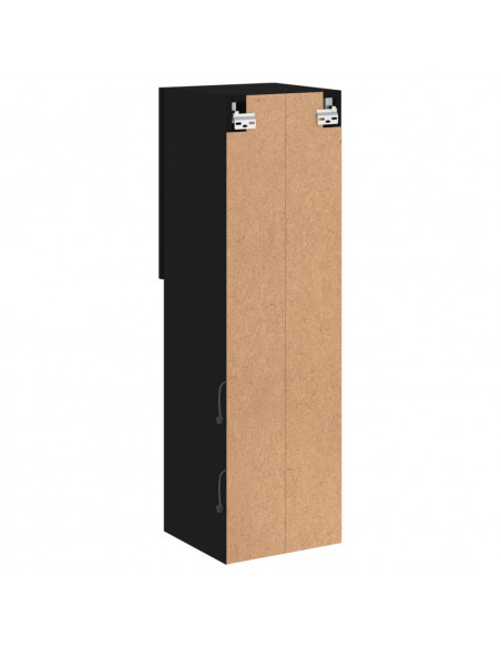 Mobili Porta TV con Luci LED 2 pz Neri 30,5x30x102 cm