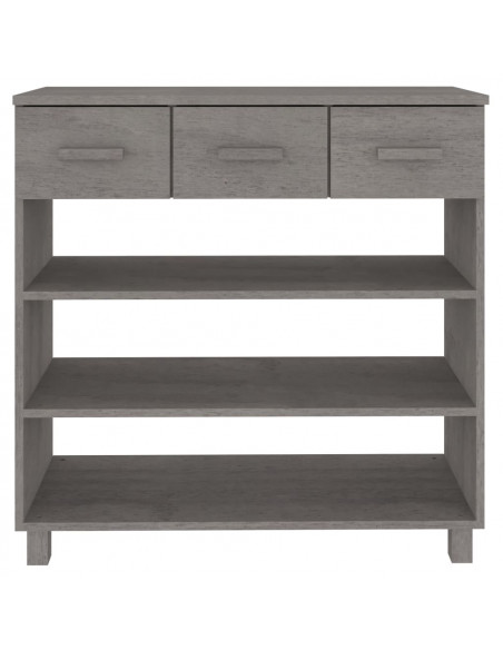 Consolle HAMAR Grigio Chiaro 90x35x90 cm Legno Massello di Pino