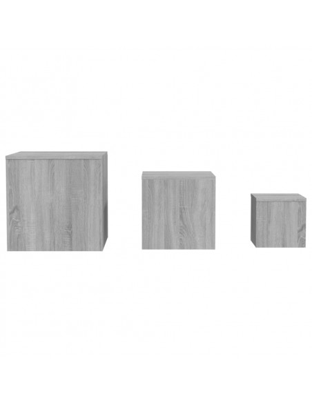 Credenze 3 pz Grigio Sonoma in Legno Multistrato