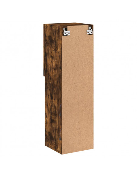 Mobili Porta TV con Luci LED 2 pz Rovere Fumo 30,5x30x102 cm