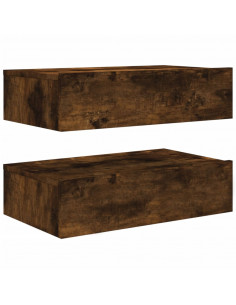 Mobili Porta TV con Luci LED 2 pz Rovere Fumo 60x35x15,5 cm