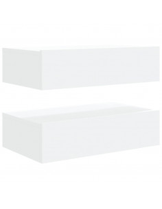 Mobili Porta TV con Luci LED 2pz Bianchi 60x35x15,5 cm