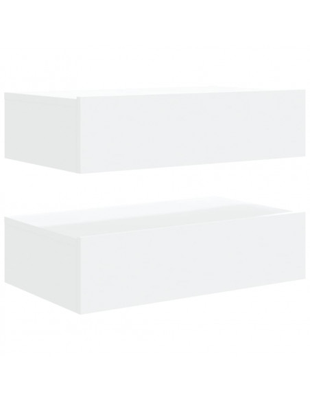 Mobili Porta TV con Luci LED 2pz Bianchi 60x35x15,5 cm
